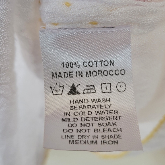 Melissa Odabash Ivory Yellow Embroidered Blouse Top size Medium - Picture 3 of 8